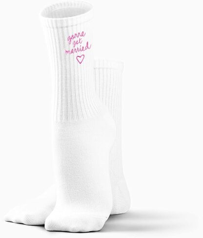 Gonna Get Married' Bride Embroidered Socks with Pink Heart – Bride to Be Gifts for Engagement Party, Bridal Shower, Wedding, etc.(033) in Kuwait