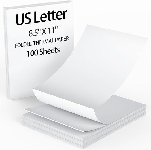 9527 Product 8.5 x 11 Inch Thermal Printer Paper White US Letter Size Thermal Paper with Perforated Line,Folded Continuous printing,Compatible with A4 Portable Thermal Printer,200 Sheets in Saudi Arabia