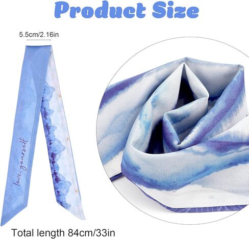 7 Pack Scarf Bags for Women, Narrow Scarf Hair & Neck Scarves Fashion Lightweight Handbag Scarves Skinny Long Bandana in Saudi Arabia