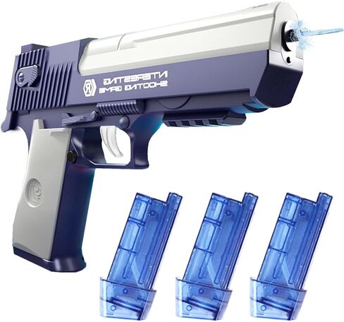 Electric Water Gun Toy 2*60cc+500cc High Capacity Water Guns for Adults & Kids, 32ft Range Water Squirt Guns,Summer Water Toys Electric Squirt Gun for Beach Pool Swimming Outdoor Party（Blue） in Saudi Arabia