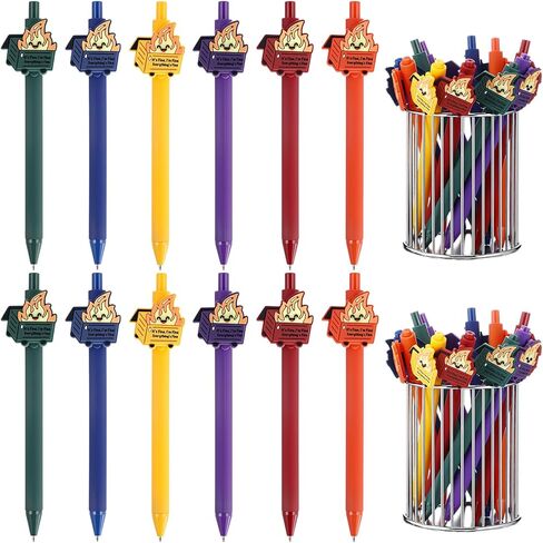 12 Pcs Volunteer Appreciation Gifts Dumpster Fire Office Gifts for Coworker Dispatcher Funny Ballpoint Pens Emotional Support Pens for Social Worker Team Coworker Teachers Nurses Women in Kuwait