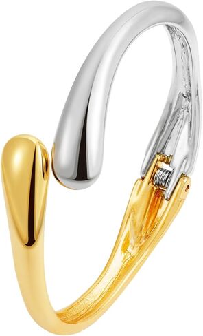 Fashion this season F&S Trendy Elegant Gold Bangles and Bracelets for Women, 2026 New Chunky Thick Wide Wrist Cuff, Textured Stackable Non-Tarnishing Silver Bangle,Trendy Statement Cuff Bracelet Stack Fashion Jewelry Christmas Gifts in Saudi Arabia