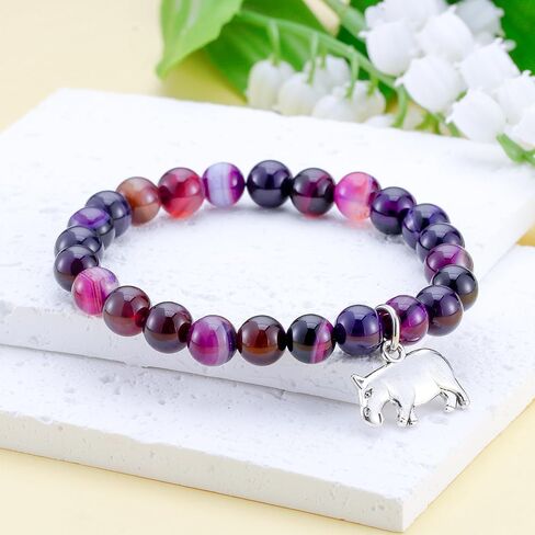 PARTNER Hippo Gifts for Women and Men Hippo Bracelets for Women and Men Natural Gemstone Beaded Bracelets for Hippopotamus Lovers in Saudi Arabia