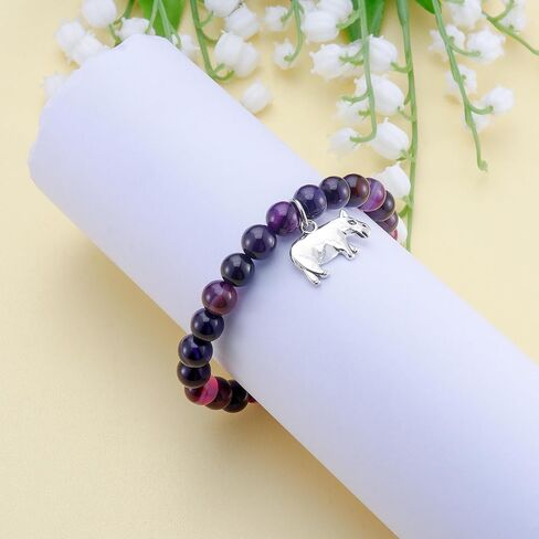 PARTNER Hippo Gifts for Women and Men Hippo Bracelets for Women and Men Natural Gemstone Beaded Bracelets for Hippopotamus Lovers in Saudi Arabia