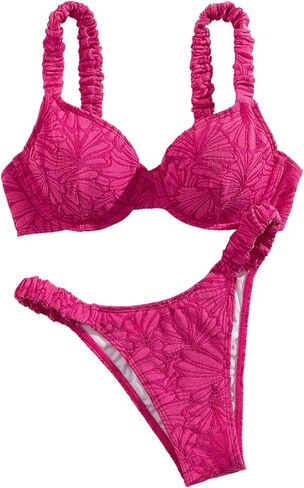 SHENHE Women's 2 Piece Swimsuits Underwire Push Up Top High Cut Low Rise Bikini Set Swimwear in Saudi Arabia