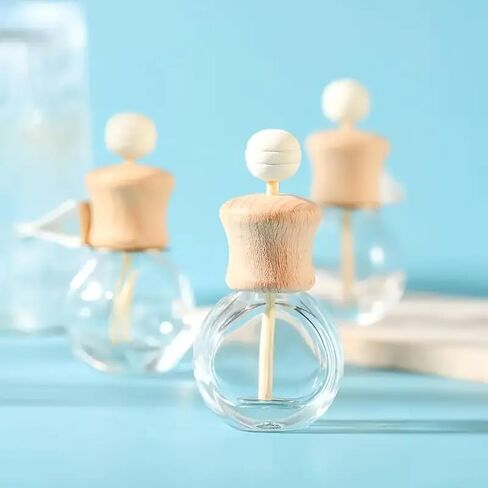 قطعتان من موزع الزيوت العطرية، زجاجة معطر هواء زجاجية فارغة قابلة للحمل لتزيين فتحة التهوية، زجاجة عطر لتزيين الروائح العلاجية، أبيض، قطعتان in Saudi Arabia