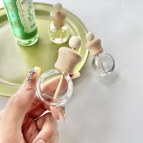 قطعتان من موزع الزيوت العطرية، زجاجة معطر هواء زجاجية فارغة قابلة للحمل لتزيين فتحة التهوية، زجاجة عطر لتزيين الروائح العلاجية، أبيض، قطعتان in Saudi Arabia