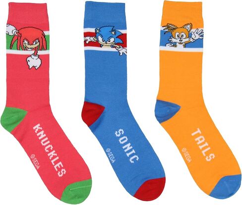 جوارب Bioworld Sonic The Hedgehog للرجال مكونة من 3 أزواج من الجوارب ذات الذيول والمفاصل الصوتية (مقاس الجورب 10-13) in Kuwait