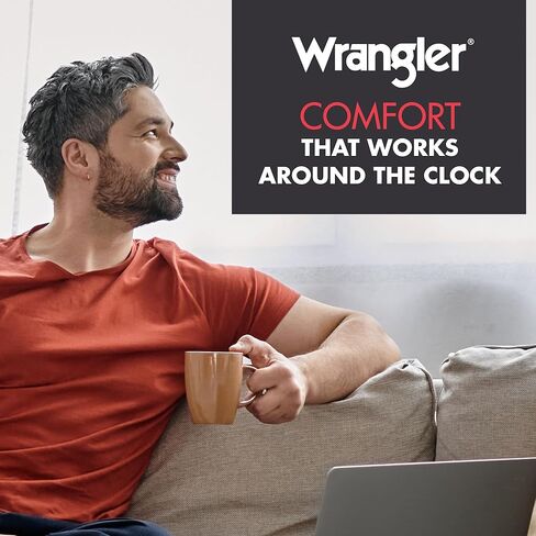 WRANGLER Mens Lounge Pants - Relaxed Fit Cotton PJ Sleepwear, Mens Pajama Pants in Saudi Arabia