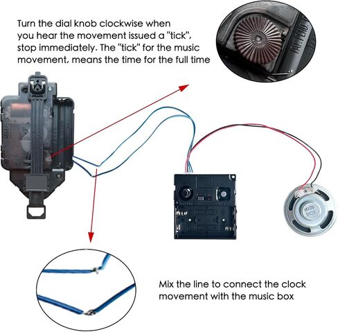 12888 Westminster Melody Chime Box Clock Mechanism with Pendulum and 2 Sets of Hands, Design Your Creative Wall Clock, Suitable for 8-14 inch Grandfather Clock Parts Replacement (23.5mm) in Saudi Arabia