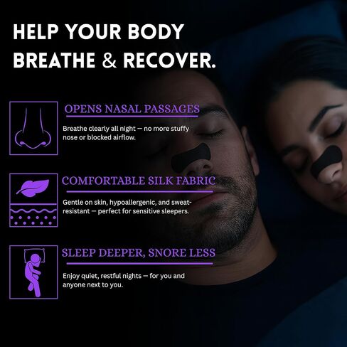 Nasal Strips for Snoring – Extra Strength Nose Strips for Sleep, Breathing & Congestion Relief – Hypoallergenic, Latex-Free, Sweat-Resistant Nasal Strips for Snoring and Sleep Quality in Saudi Arabia