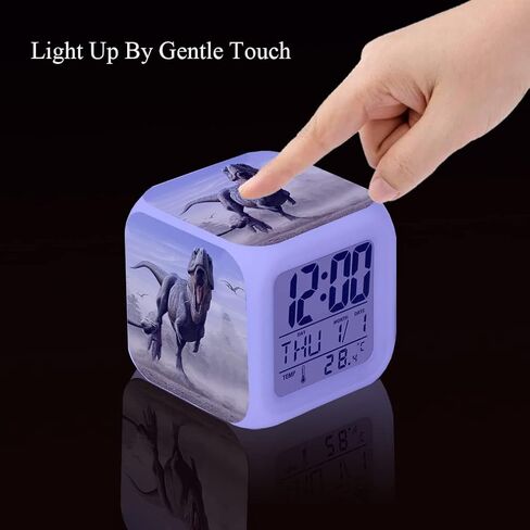MINZEN LED Alarm Clock Tyrannosaurus Rex Dinosaur Desk Table Glowing Electronic Colorful Digital Clock for Girl Boy Kids Children Bedroom Toy Birthday Present Gift in Saudi Arabia