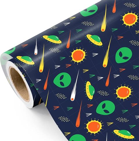 WRAPAHOLIC Bricks Wrapping Paper Roll - Mini Roll - 17 Inch x 16.5 Feet - Building Blocks Wrapping Paper Perfect for Boys Girls, Birthday, Baby Shower in Kuwait