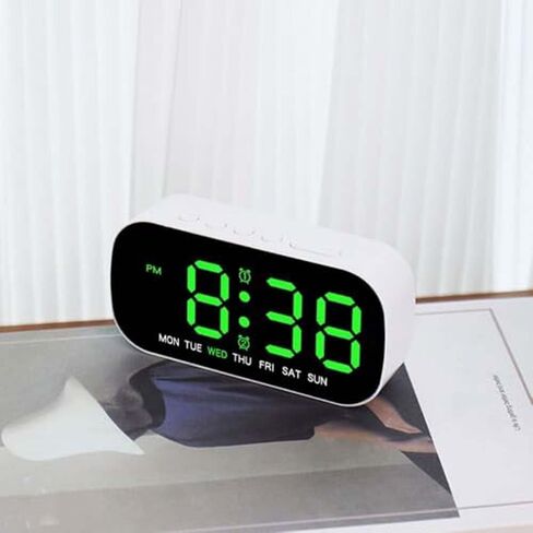 12/24H DST Temperature Date Multi-Functional Calendar Electronic Wall Clock Digital LED Clocks Display Table Clock Wall-Mounted(Green) in Saudi Arabia