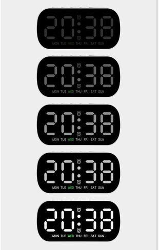 12/24H DST Temperature Date Multi-Functional Calendar Electronic Wall Clock Digital LED Clocks Display Table Clock Wall-Mounted(Green) in Saudi Arabia