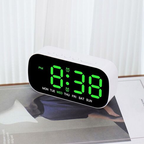 12/24H DST Temperature Date Multi-Functional Calendar Electronic Wall Clock Digital LED Clocks Display Table Clock Wall-Mounted(Green) in Saudi Arabia