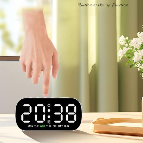 12/24H DST Temperature Date Multi-Functional Calendar Electronic Wall Clock Digital LED Clocks Display Table Clock Wall-Mounted(Green) in Saudi Arabia