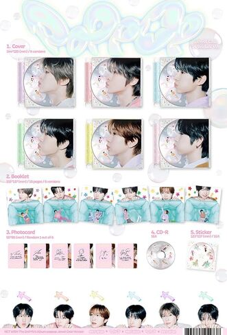 NCT WISH POPPOP [Jewel 7 SET Ver.] الألبوم المصغر الثاني كل الغلاف + غلاف المجموعة + CD + Photobook + Photocard + ملصق in Kuwait