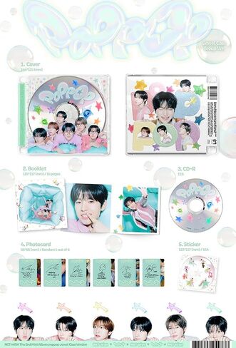 NCT WISH POPPOP [Jewel 7 SET Ver.] الألبوم المصغر الثاني كل الغلاف + غلاف المجموعة + CD + Photobook + Photocard + ملصق in Kuwait