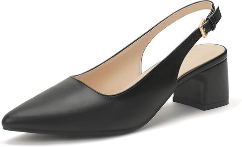 IDIFU IN2 Slingback منخفض الكعب كتلة مكتنزة مضخات مغلقة وأشار اصبع القدم الكعب القصير للنساء الزفاف حفل زفاف حفلة موسيقية العمل مكتب العمل أحذية مريحة أنيق اللباس أحذية in Saudi Arabia