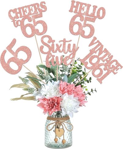15PCS Happy 90th Birthday Centerpiece Sticks Vintage 1935 Cheers to 90 Table Flower Centerpieces Sticks Ninety Hello 90 Floral Decoration for 90th Birthday Party Centerpieces Supplies Rose Gold in Saudi Arabia