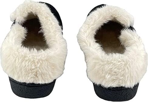 شبشب نسائي من الجلد السويدي من Clarks مع قماش Gore وBungee JMH2213 - بطانة دافئة من الفرو الصناعي - شبشب منزلي داخلي وخارجي للنساء (جلد سويدي فاخر أسود، 8) in Kuwait