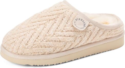 Fireside by Dearfoams womens Greta Knit and Shearling Clog in Saudi Arabia