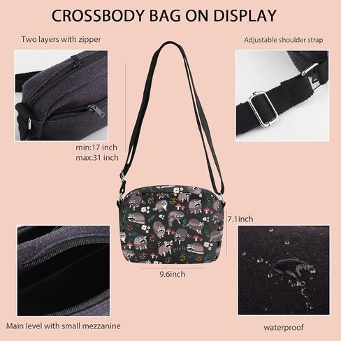 Raccoon Crossbody Bag Lover Themed Present Trash Panda Gift Raccoon Stuff Wallet Bag in Saudi Arabia