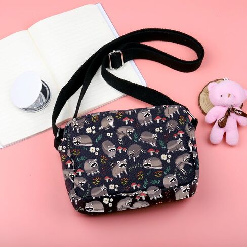 Raccoon Crossbody Bag Lover Themed Present Trash Panda Gift Raccoon Stuff Wallet Bag in Saudi Arabia