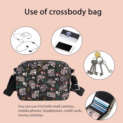 Raccoon Crossbody Bag Lover Themed Present Trash Panda Gift Raccoon Stuff Wallet Bag in Saudi Arabia