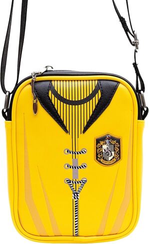 The Wizarding World of Harry Potter Vegan Leather Crossbody Bag with Adjustable Straps, Hogwarts Hufflepuff Quidditch Uniform in Saudi Arabia