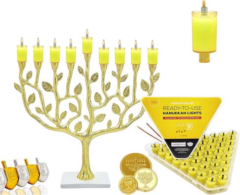 The Dreidel Company Hanukkah Medium Pre Filled Jelled Oil Cups Candles, Fits Most Standard Menorahs, Made in Israel, 1.5 Hours in Saudi Arabia