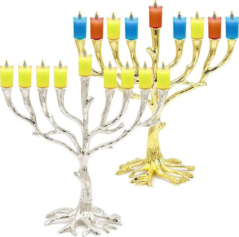 The Dreidel Company Hanukkah Medium Pre Filled Jelled Oil Cups Candles, Fits Most Standard Menorahs, Made in Israel, 1.5 Hours in Saudi Arabia