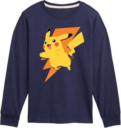 ملابس HYBRID - Pokémon - Pikachu Thunderbolt - تي شيرت برسومات شبابية بأكمام طويلة in Saudi Arabia