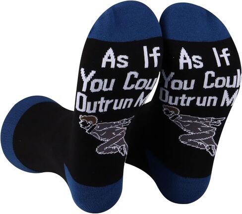 PXTIDY 2 Pairs Movie Inspired Socks As If You Could Outrun Me Gifts Lovers Gifts Role Fans Socks in Saudi Arabia