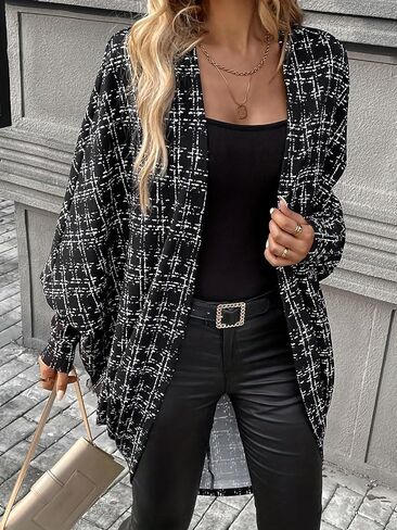 Women's Cardigans Color Block Knit Cardigan Sweater Trench Coat Outerwear in Saudi Arabia