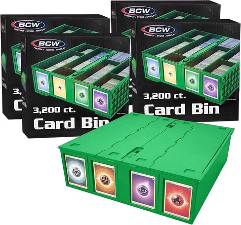 BCW Collectible Card Bin – Green | Holds 3200 Cards | Includes 4 Dividers | Storage for Pokémon, MTG & Sports Cards in Kuwait