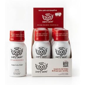 DIRTY SAINT Hangover Recovery Shot – Electrolytes + Vitamin B & C Complex, Liver Detox, Hydration & Energy Support – Fast Morning After Relief Drink – 2oz Grape Supplement (6-Pack) in Saudi Arabia