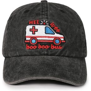 InnoBeta EMT Paramedic Gifts Cap for Men Women - Adjustable Vintage Washed Cotton Embroidered Hat - Gift for Emergency Medical Technician - Dark Grey in Saudi Arabia