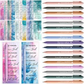 200 Pcs Christian Mothers Day Gifts Bulk 100 Bible Verse Ballpoint Pens and 100 Church Religious Bookmarks Scripture Gifts for Women Sunday School Church Members Supplies, Watercolor in Kuwait