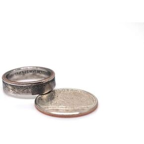 State Custom Coin Ring HandMade Genuine Quarter Jewelry in Kuwait