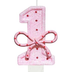 Pink Bow 10th Birthday Candle 3.26 inch Sweet Birthday Number 10 Candle for Cake Toppers Decorations for Showers Wedding Anniversary Celebration Party Supplies in Saudi Arabia