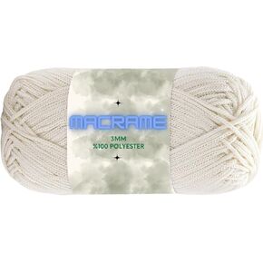 Polyester Macrame Cord XL 250g 3mm × 142 ياردة الكروشيه Macrame Rope Bag Crafts Wall Polypropylene Hangings Hilo String Twine Prud Thread Gift for Jetting 1 Skein Warm Beige 99156 in Kuwait