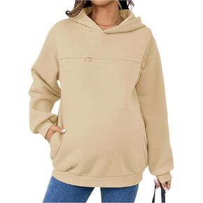 SOLY HUX Women's Nursing Hoodies for Breastfeeding Long Sleeve Zipper Sweatshirt Maternity Nursing Tops Pregnancy Clothes in Kuwait