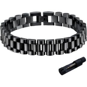 الفولاذ المقاوم للصدأ العصرية قابل للتعديل حجم ربط سوار للرجال، هدايا عيد الميلاد عيد ميلاد للزوج الأب مع أداة التحجيم، كاسيك حزام ساعة تصميم حزام in Kuwait