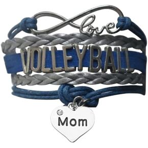 Custom Volleyball Mom Charm Bracelet- Pick Colors, Volleyball Jewelry for Women, Gift for Mom in Kuwait