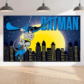 OtRainbow BATMAN Party Decoration - 150x90cm Officially Licensed Gotham City Superhero Backdrop Wall Decor for Bedroom, Living Room, Outdoor Camping & Party Decorations. in Kuwait