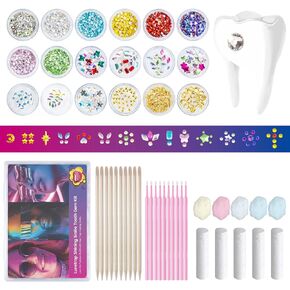 Myyko 245pcs مجموعة جواهر الأسنان للأسنان ، جوهر الأسنان جوهرة الأسنان مجموعة أزياء الأسنان الأسنان البلورية الاصطناعية ، تستخدم لحياة الموضة والحفلات in Kuwait