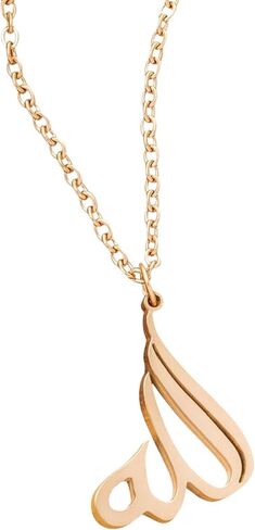 ZUDO Allah Calligraphy Necklace - 18K Gold, 18K Rose Gold & Silver Rhodium Coated Stainless Steel Pendant with Adjustable Chain, Elegant Islamic Jewelry for Women and Men, Thoughtful Gift in Saudi Arabia