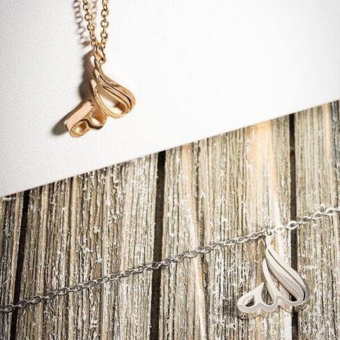 ZUDO Allah Calligraphy Necklace - 18K Gold, 18K Rose Gold & Silver Rhodium Coated Stainless Steel Pendant with Adjustable Chain, Elegant Islamic Jewelry for Women and Men, Thoughtful Gift in Saudi Arabia
